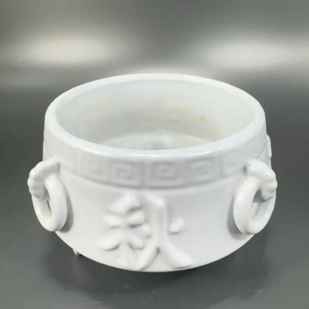 Vintage 1962 Inarco Japanese Ceramic Footed Dish Bowl Planter Gray Pottery AS IS